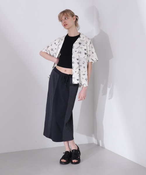 AVIREX（アヴィレックス）の「《直営店限定》FADE WASH WAFFLE DOCKNG SKIRT/フェイドウォッシュ ワッフルドッキングスカート（スカート・レディース・ブラック/サックスブルー/アイボリー・FREE）」の10枚目の写真