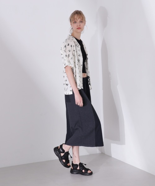 AVIREX（アヴィレックス）の「《直営店限定》FADE WASH WAFFLE DOCKNG SKIRT/フェイドウォッシュ ワッフルドッキングスカート（スカート・レディース・ブラック/サックスブルー/アイボリー・FREE）」の11枚目の写真