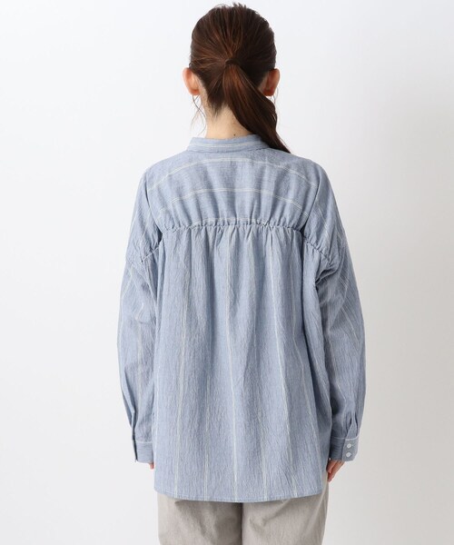 one'sterrace（ワンズテラス）の「楊柳ガーゼ 前開ブラウス（シャツ/ブラウス・レディース・ホワイト系9/ブルー系その他7/ブラック系8・02）」の6枚目の写真