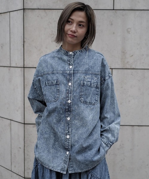 【新品】  Jeans　クロップドウェットシャツ　M OUTLET】Roxy RISE & VIBE RIB LS クロップド丈 トップス