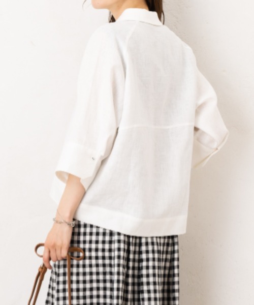 aunt lily(アントリリー)の「フレンチリネンシャツジャケット(その他アウター・レディース・ホワイト/ネイビー/カーキ・7号/15号/13号/11号/9号)」の8枚目の写真