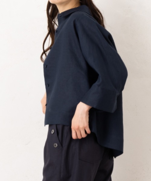 aunt lily(アントリリー)の「フレンチリネンシャツジャケット(その他アウター・レディース・ホワイト/ネイビー/カーキ・7号/15号/13号/11号/9号)」の5枚目の写真
