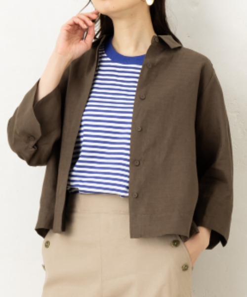 aunt lily(アントリリー)の「フレンチリネンシャツジャケット(その他アウター・レディース・ホワイト/ネイビー/カーキ・7号/15号/13号/11号/9号)」の11枚目の写真