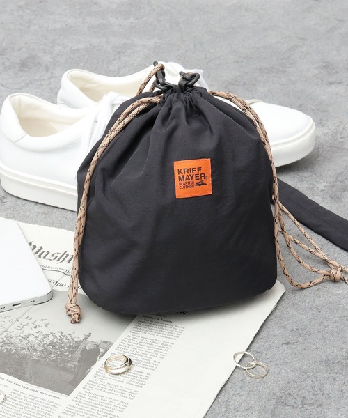 KRIFF MAYER（クリフメイヤー）の「巾着 ミニ ショルダーバッグ（ショルダーバッグ・メンズ・ブラック・FREE）」の6枚目の写真