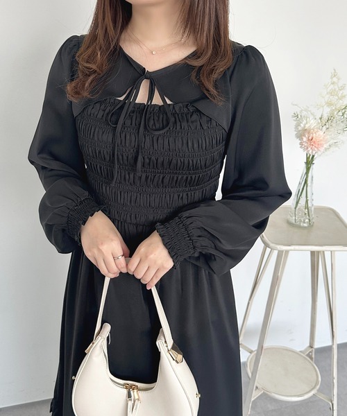 apres jour(アプレジュール)の「アソートフロントオープンリボンワンピース【ZOZOTOWN限定アイテム】(ワンピース・レディース・ブラック/ホワイト系その他/ブラック系その他/ブルー・フリー/X-LARGE)」の14枚目の写真