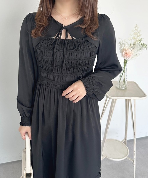 apres jour(アプレジュール)の「アソートフロントオープンリボンワンピース【ZOZOTOWN限定アイテム】(ワンピース・レディース・ブラック/ホワイト系その他/ブラック系その他/ブルー・フリー/X-LARGE)」の15枚目の写真
