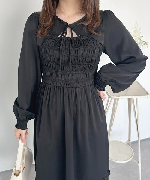 apres jour(アプレジュール)の「アソートフロントオープンリボンワンピース【ZOZOTOWN限定アイテム】(ワンピース・レディース・ブラック/ホワイト系その他/ブラック系その他/ブルー・フリー/X-LARGE)」の16枚目の写真
