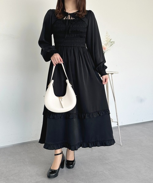 apres jour(アプレジュール)の「アソートフロントオープンリボンワンピース【ZOZOTOWN限定アイテム】(ワンピース・レディース・ブラック/ホワイト系その他/ブラック系その他/ブルー・フリー/X-LARGE)」の21枚目の写真