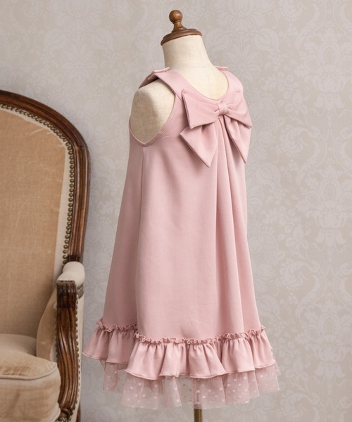 panpantutu(パンパンチュチュ)の「2wayリボンフリルワンピース(110-140cm)(ワンピース・キッズ・イエロー/ネイビー/ピンク・110cm/120cm/130cm/140cm)」の3枚目の写真