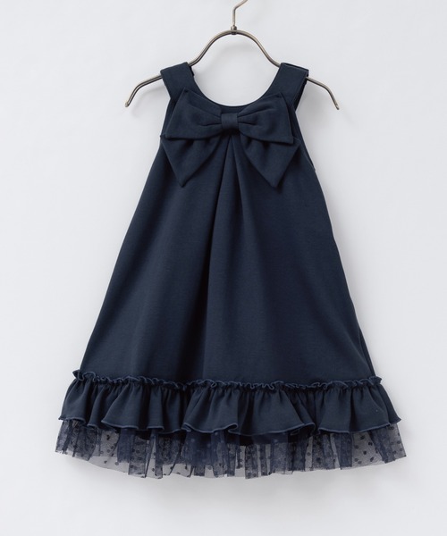 panpantutu(パンパンチュチュ)の「2wayリボンフリルワンピース(110-140cm)(ワンピース・キッズ・イエロー/ネイビー/ピンク・110cm/120cm/130cm/140cm)」の12枚目の写真