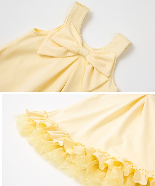 panpantutu(パンパンチュチュ)の「2wayリボンフリルワンピース(110-140cm)(ワンピース・キッズ・イエロー/ネイビー/ピンク・110cm/120cm/130cm/140cm)」の22枚目の写真