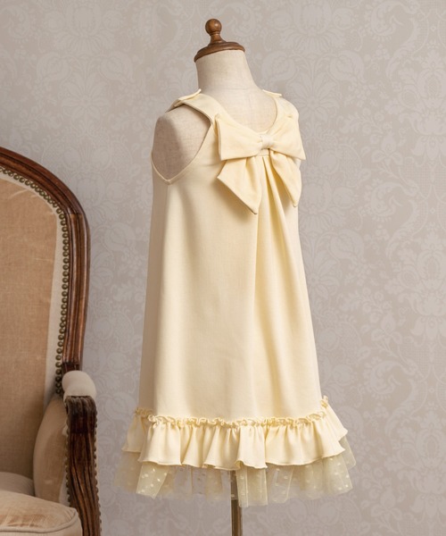 panpantutu(パンパンチュチュ)の「2wayリボンフリルワンピース(110-140cm)(ワンピース・キッズ・イエロー/ネイビー/ピンク・110cm/120cm/130cm/140cm)」の16枚目の写真