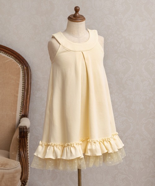 panpantutu(パンパンチュチュ)の「2wayリボンフリルワンピース(110-140cm)(ワンピース・キッズ・イエロー/ネイビー/ピンク・110cm/120cm/130cm/140cm)」の17枚目の写真