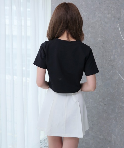 LIPSERVICE（リップサービス）の「BellmiereショートTシャツ（Tシャツ/カットソー・レディース・ホワイト/ブラック/ピンク・FREE）」の4枚目の写真