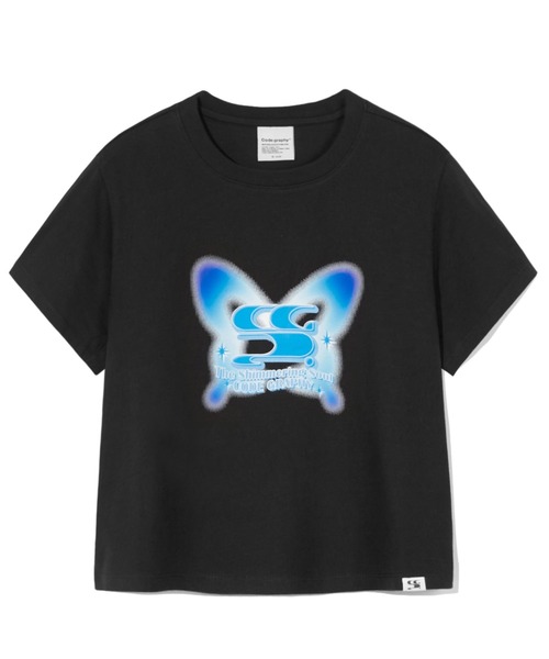 BLUR LOGO CROP TOP [BLACK] – BORNTOWIN JAPAN EC-shop