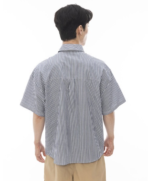 ELEMENT（エレメント）の「ELEMENT メンズ BIG SKATE STRIPE SS 半袖シャツ 【2024年夏モデル】/エレメント半袖ストライプシャツ（シャツ/ブラウス・メンズ・ネイビー/ブルー・LARGE/X-LARGE/MEDIUM）」の9枚目の写真