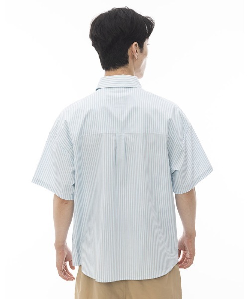 ELEMENT（エレメント）の「ELEMENT メンズ BIG SKATE STRIPE SS 半袖シャツ 【2024年夏モデル】/エレメント半袖ストライプシャツ（シャツ/ブラウス・メンズ・ネイビー/ブルー・LARGE/X-LARGE/MEDIUM）」の7枚目の写真