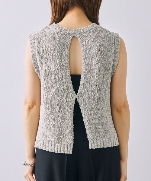 BABYLONE（バビロン）の「バックスリットノースリプルオーバー（ニット/セーター・レディース・ライトグレー/ブラック/ライトベージュ・フリー）」の12枚目の写真