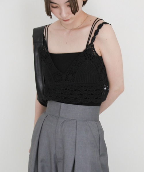 select MOCA(セレクトモカ)の「かぎ針ビスチェ(ベスト・レディース・ブラック/アイボリー・FREE)」の20枚目の写真
