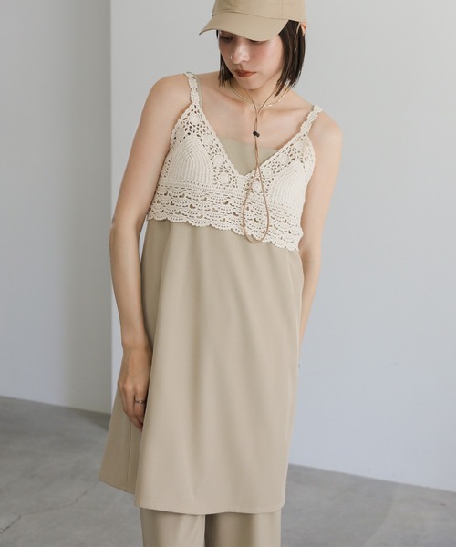 select MOCA(セレクトモカ)の「かぎ針ビスチェ(ベスト・レディース・ブラック/アイボリー・FREE)」の7枚目の写真