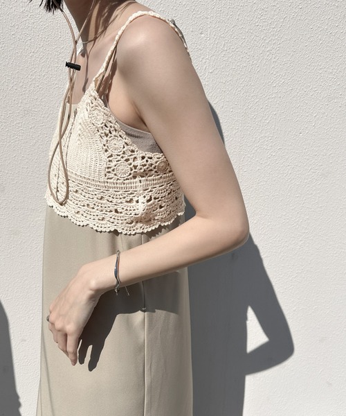 select MOCA(セレクトモカ)の「かぎ針ビスチェ(ベスト・レディース・ブラック/アイボリー・FREE)」の15枚目の写真