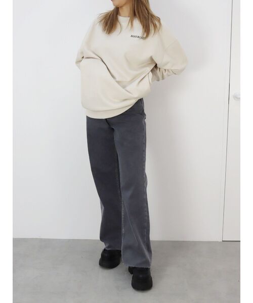 EVRIS（エヴリス）の「NOSTALGIC BIGスウェットトップス（スウェット・レディース・レッド/ホワイト/チャコールグレー/ブラック・FREE）」の17枚目の写真