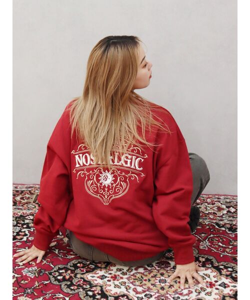 EVRIS（エヴリス）の「NOSTALGIC BIGスウェットトップス（スウェット・レディース・レッド/ホワイト/チャコールグレー/ブラック・FREE）」の19枚目の写真