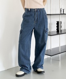 UNE MANSION（ユヌマンション）の「【男女兼用/UNISEX】ユニークポケットカーゴデニムパンツ（デニムパンツ）」