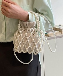 tolene | パール風 ビーズ編み 2way ハンドバッグ ショルダーバッグ(ハンドバッグ)