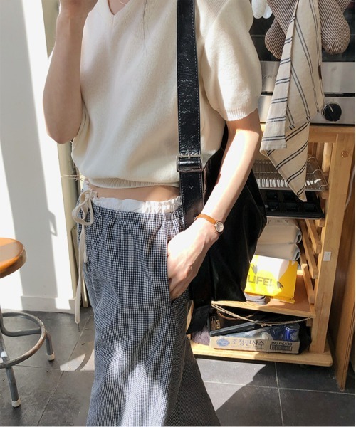 by muni:r（バイ ムニール）の「【お気に入り登録数1.5万突破！】ダブルウエストイージーパンツ（スウェットパンツ・レディース・ブラック/ブラック×ホワイト・FREE）」の13枚目の写真