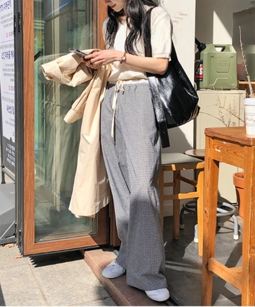 お気に入り登録数1.5万突破！】ダブルウエストイージーパンツ