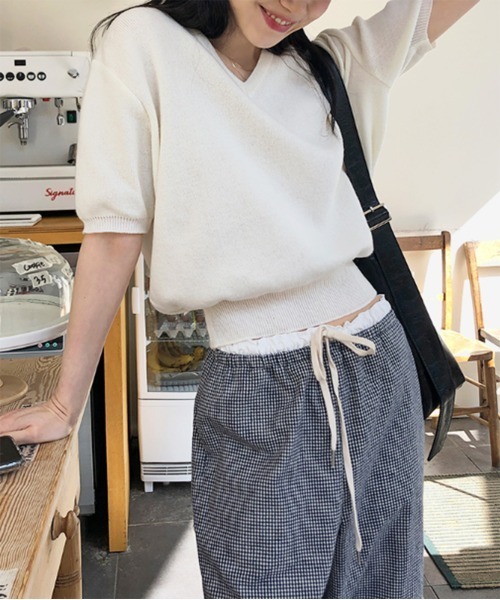 by muni:r（バイ ムニール）の「【お気に入り登録数1.5万突破！】ダブルウエストイージーパンツ（スウェットパンツ・レディース・ブラック/ブラック×ホワイト・FREE）」の15枚目の写真