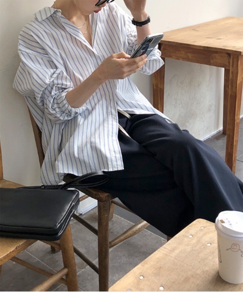 by muni:r（バイ ムニール）の「【お気に入り登録数1.5万突破！】ダブルウエストイージーパンツ（スウェットパンツ・レディース・ブラック/ブラック×ホワイト・FREE）」の22枚目の写真