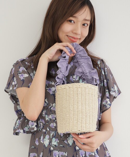 index(インデックス)の「◆持ち手フリルバケツショルダー(ショルダーバッグ・レディース・オレンジ/ブラック/パープル系4・00)」の4枚目の写真