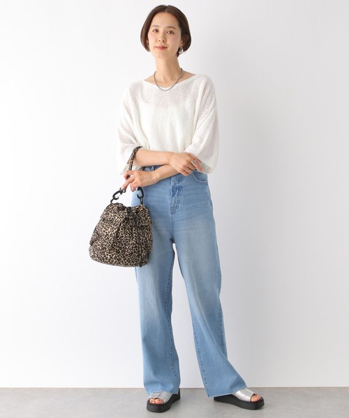 LEPSIM（レプシィム）の「5ゲージメッシュプルオーバーSS　127647（ニット/セーター・レディース・ライトグレー/グリーン系その他/ブラック/オフホワイト・FREE）」の8枚目の写真