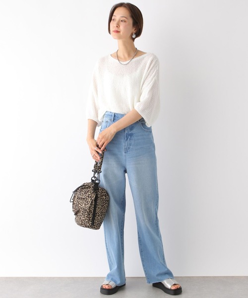 LEPSIM（レプシィム）の「5ゲージメッシュプルオーバーSS　127647（ニット/セーター・レディース・ライトグレー/グリーン系その他/ブラック/オフホワイト・FREE）」の10枚目の写真