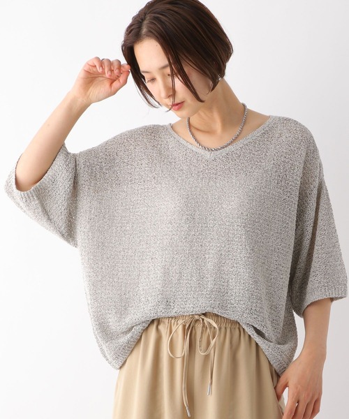 LEPSIM（レプシィム）の「5ゲージメッシュプルオーバーSS　127647（ニット/セーター・レディース・ライトグレー/グリーン系その他/ブラック/オフホワイト・FREE）」の16枚目の写真