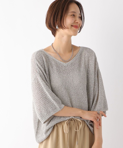 LEPSIM（レプシィム）の「5ゲージメッシュプルオーバーSS　127647（ニット/セーター・レディース・ライトグレー/グリーン系その他/ブラック/オフホワイト・FREE）」の17枚目の写真