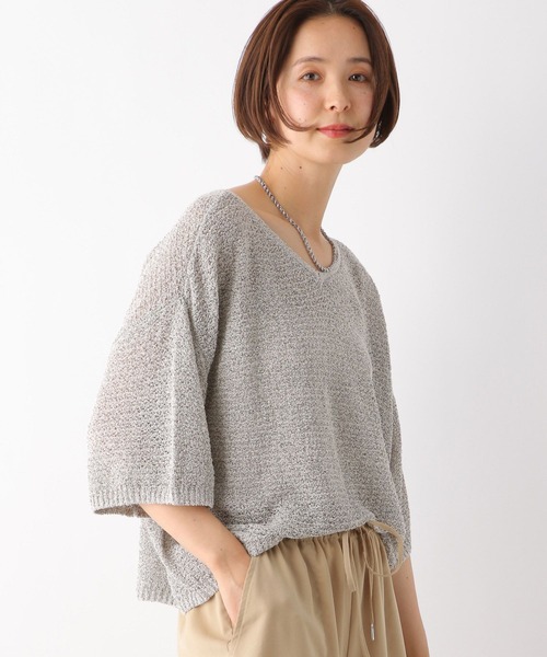 LEPSIM（レプシィム）の「5ゲージメッシュプルオーバーSS　127647（ニット/セーター・レディース・ライトグレー/グリーン系その他/ブラック/オフホワイト・FREE）」の18枚目の写真