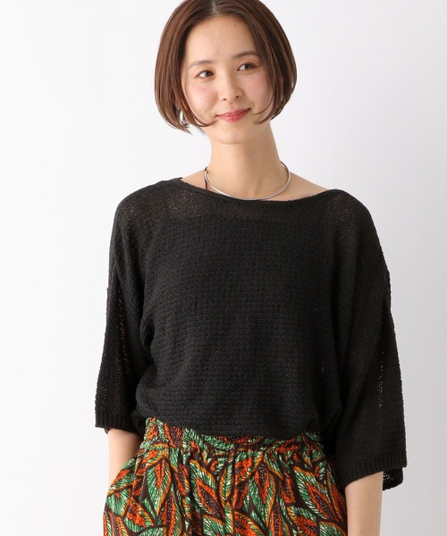 LEPSIM（レプシィム）の「5ゲージメッシュプルオーバーSS　127647（ニット/セーター・レディース・ライトグレー/グリーン系その他/ブラック/オフホワイト・FREE）」の12枚目の写真