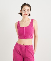 ANNA SUI NYC | ANNA SUI NYC パウダーブリーチリングドットボタンショートタンクトップ(タンクトップ)