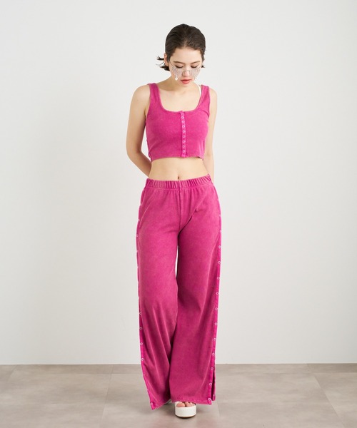 ANNA SUI NYC（アナ スイ エヌ ワイ シー）の「ANNA SUI NYC パウダーブリーチリングドットボタンショートタンクトップ（タンクトップ・レディース・ブルー/ブラック/パープル・S/M）」の18枚目の写真