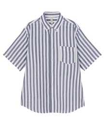 綿100% Wガーゼ ボタンダウン 半袖カジュアルシャツ