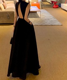 バックオープンデザイン ロングワンピース