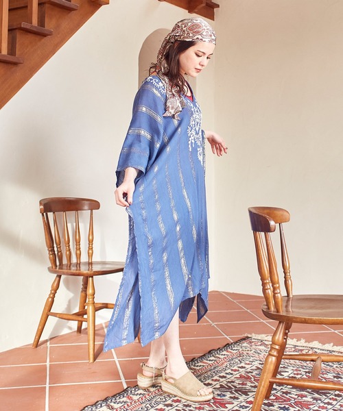 チャイハネ（チャイハネ）の「【チャイハネ】カリビススカーフリボンヘアバンド（ヘアバンド・レディース・ブラック/ブルー/ホワイト・FREE）」の12枚目の写真