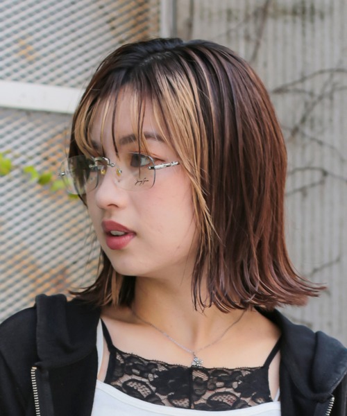 YOUNGロゴ入り ノーフレームスクエア伊達メガネ リムレスメガネ