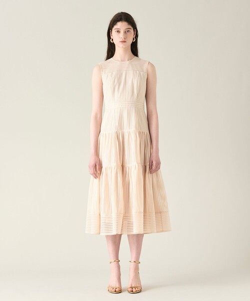 【セール】ストライプレースフレアドレス（ドレス）｜GRACE CONTINENTAL（グレースコンチネンタル） 17,738円