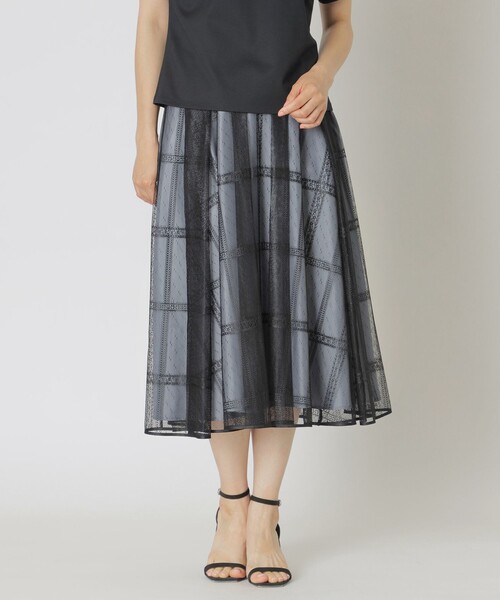 【セール】レーシーチェック フレアースカート（スカート）｜TO BE CHIC（トゥー ビー シック）