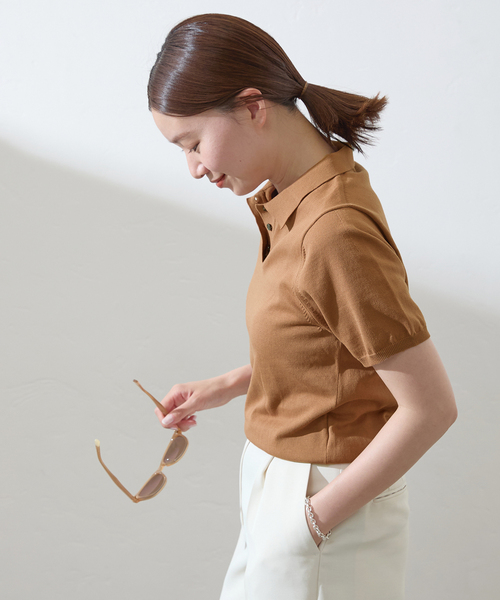IENA（イエナ）の「ドライコットンエリツキプルオーバー