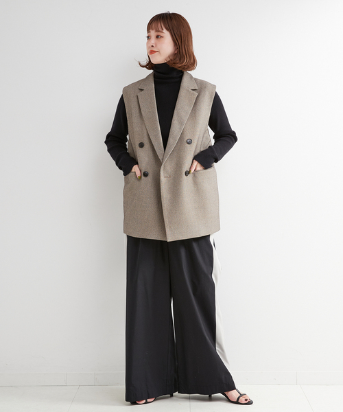 B.C STOCK（ベーセーストック）の「コットンナイロントラックパンツ（その他パンツ・レディース・ベージュ/ブラック/ホワイト・MEDIUM/LARGE）」の4枚目の写真